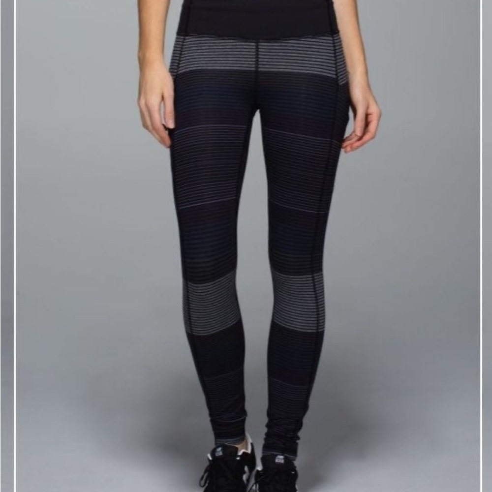 Gray black Lululemon Speed Tights leggings pants size 2 *RARE*